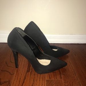 Black velvet heels